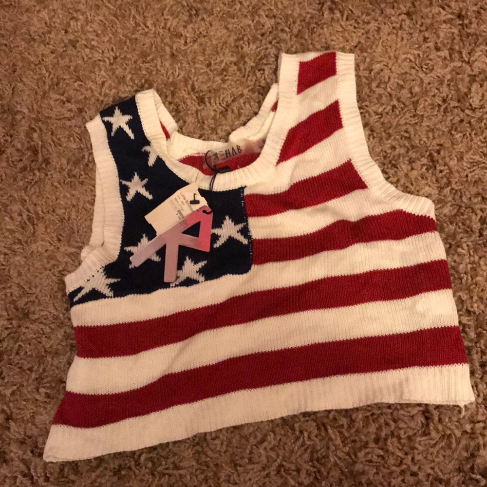 Rehab American Flag Crop Top